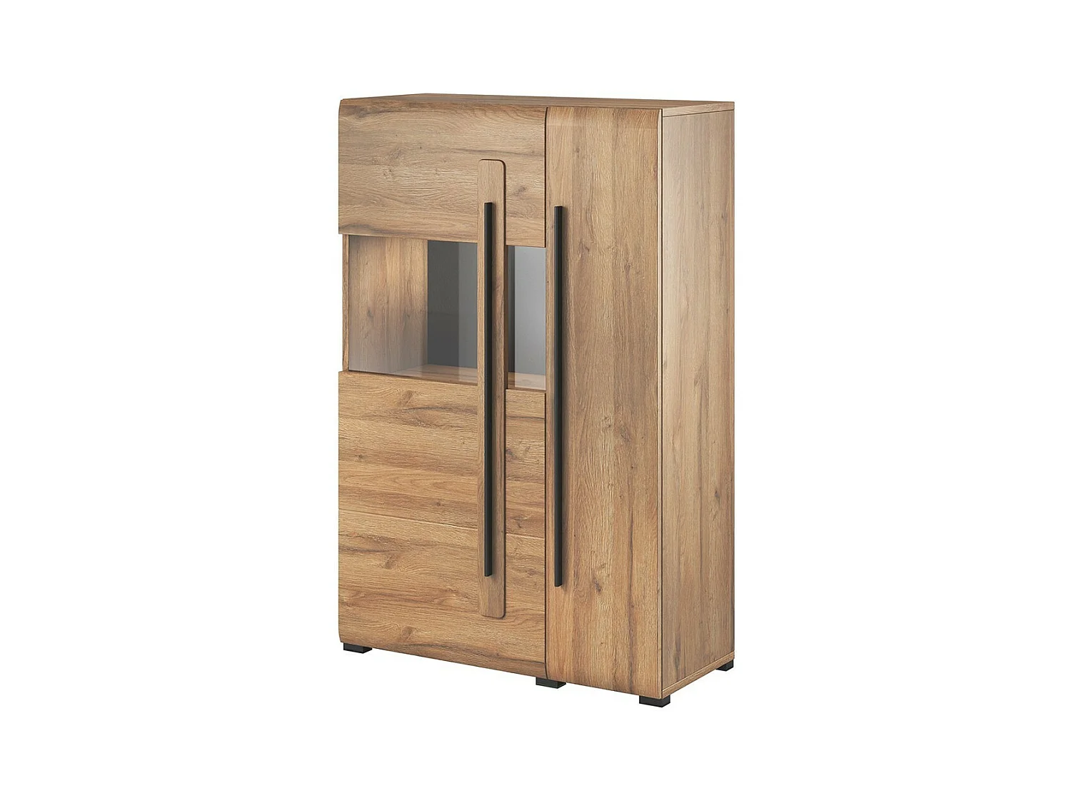 Vitrine design XL collection BREDA. LED incluses. Coloris chêne.