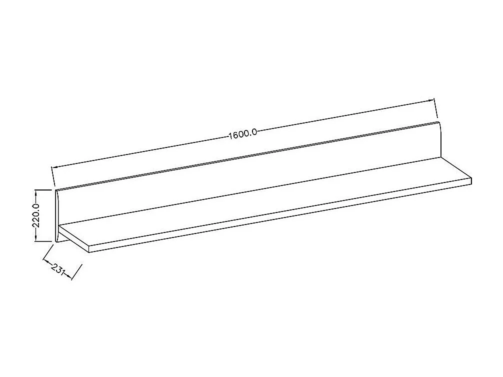 Wandregal Design 160cm Eichenfarbe. Kollektion BREDA.