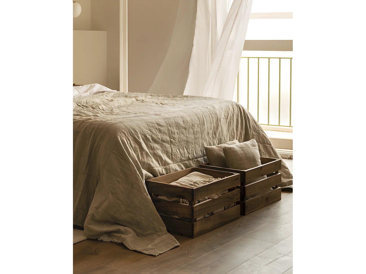 Scatola in legno massello in tono marrone 49x30,5x25,5cm - BOX - DECOWOOD