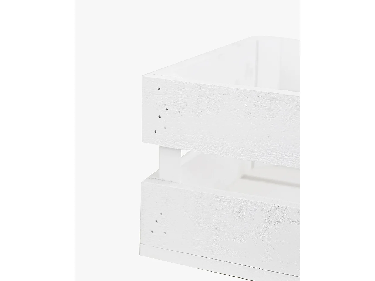 Set di 3 scatole in legno massello in tono bianco 49x30,5x17,5cm - BOX - DECOWOOD