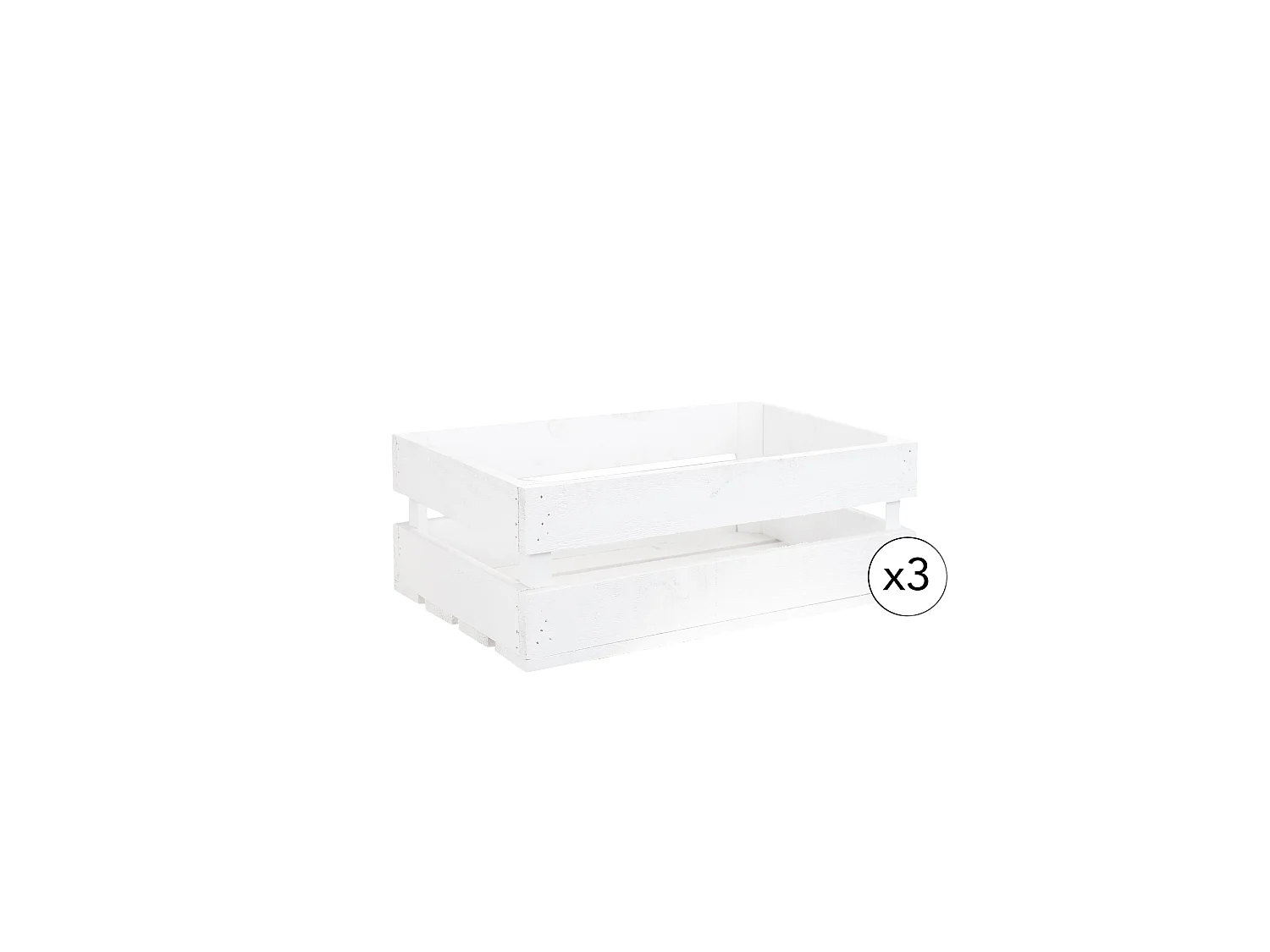 Pack 3 boîtes en bois de pin marronnes blanches 49x17,5cm - BOX - DECOWOOD