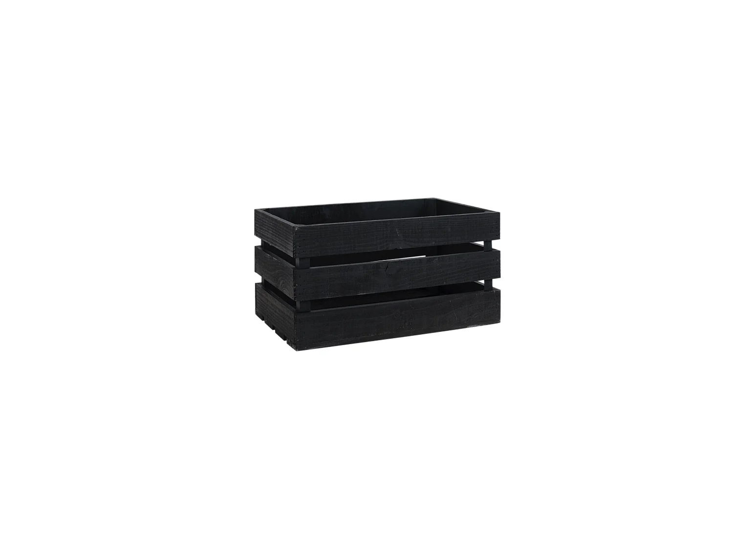 Caja de madera maciza en tono negro de 49x30,5x25,5cm - BOX - DECOWOOD