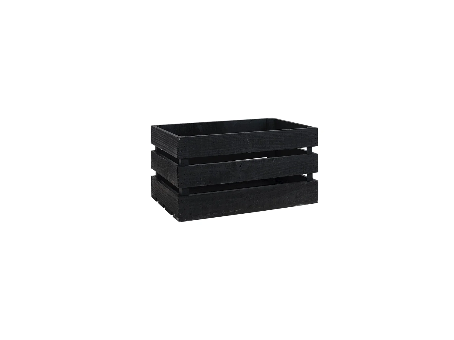 Caja de madera maciza en tono negro de 49x30,5x25,5cm - BOX - DECOWOOD