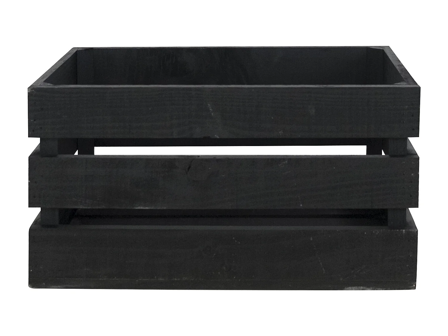 Caja de madera maciza en tono negro de 49x30,5x25,5cm - BOX - DECOWOOD