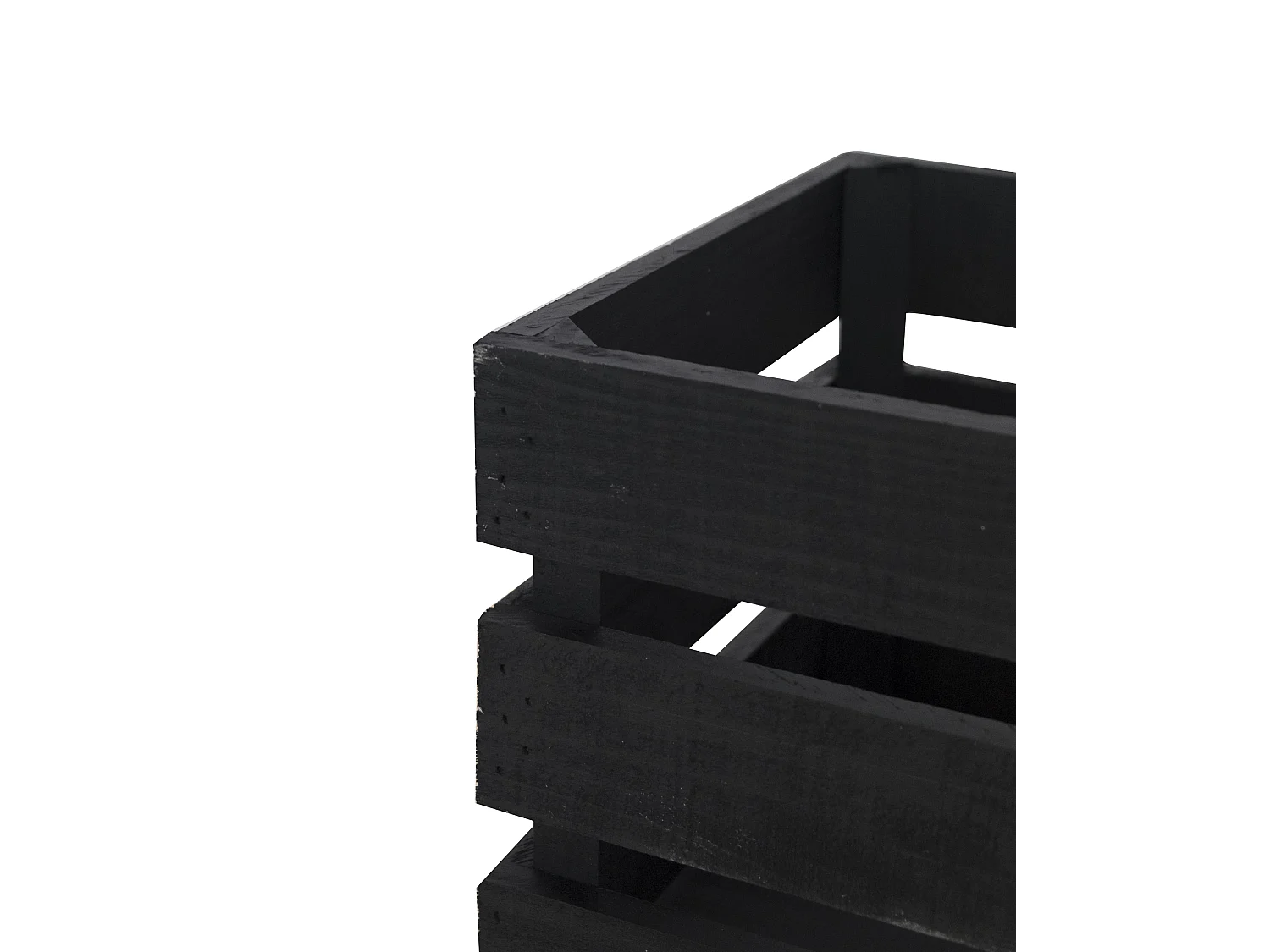 Caja de madera maciza en tono negro de 49x30,5x25,5cm - BOX - DECOWOOD