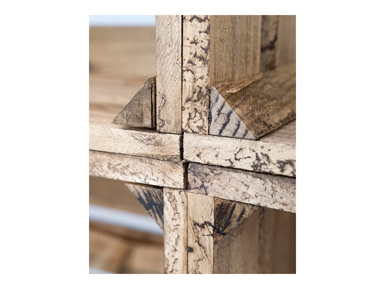 Set di 6 scatole in legno massello in tono marrone 49x30,5x25,5cm - BOX - DECOWOOD