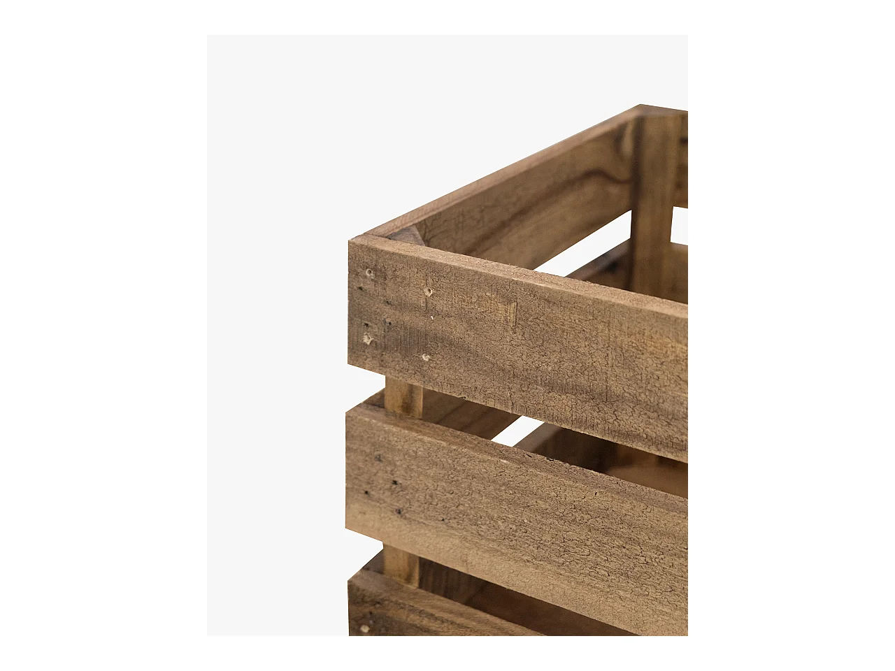 Set di 3 scatole in legno massello in tono marrone 49x30,5x25,5cm - BOX - DECOWOOD