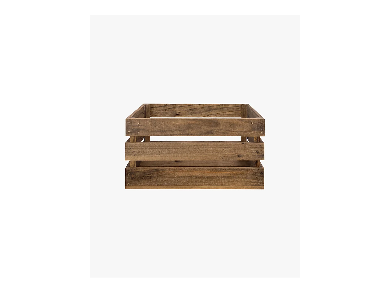 Set di 3 scatole in legno massello in tono marrone 49x30,5x25,5cm - BOX - DECOWOOD