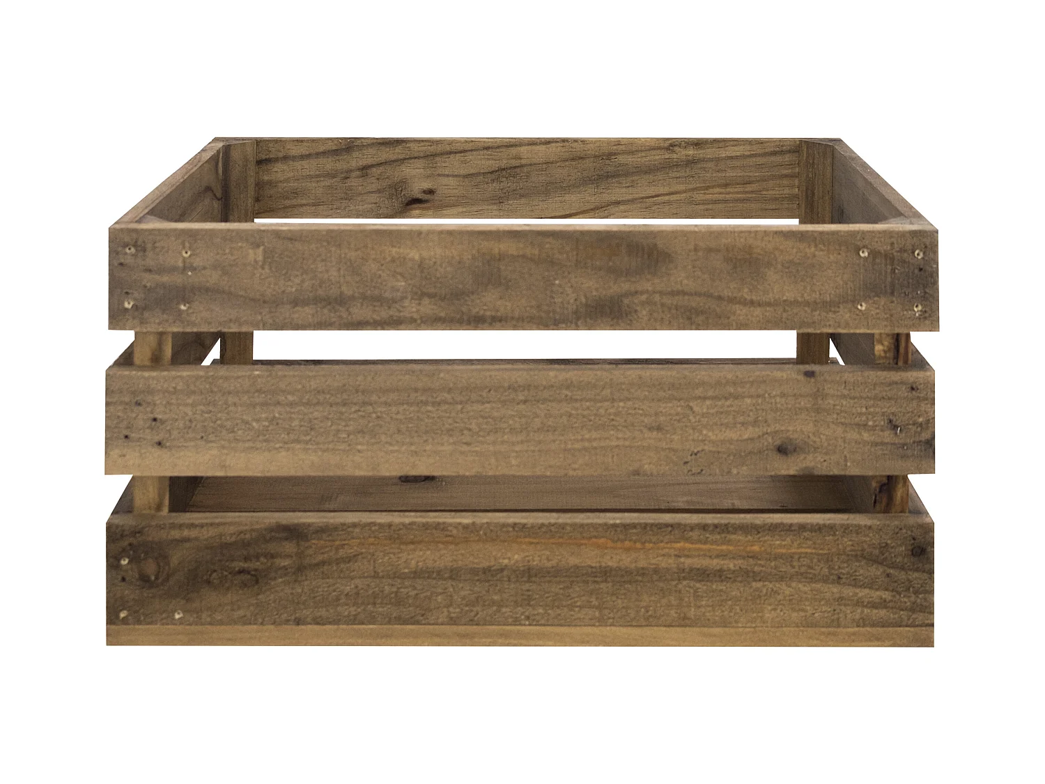 Set di 3 scatole in legno massello in tono marrone 49x30,5x25,5cm - BOX - DECOWOOD