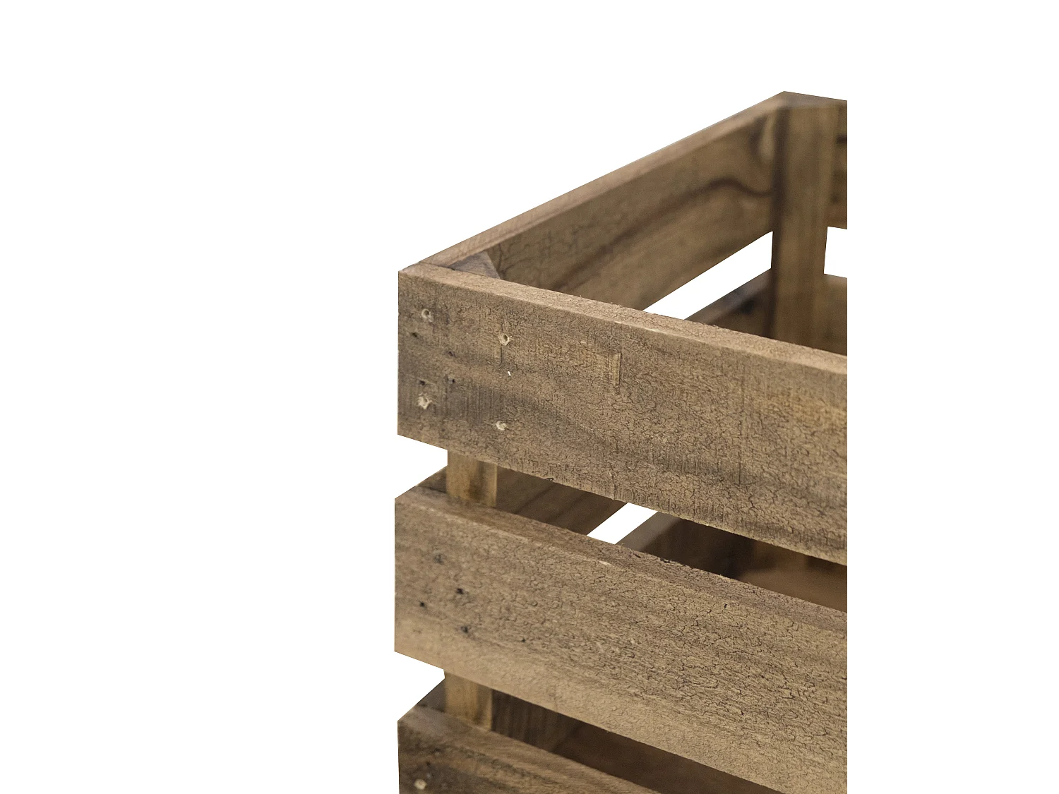 Set di 3 scatole in legno massello in tono marrone 49x30,5x25,5cm - BOX - DECOWOOD