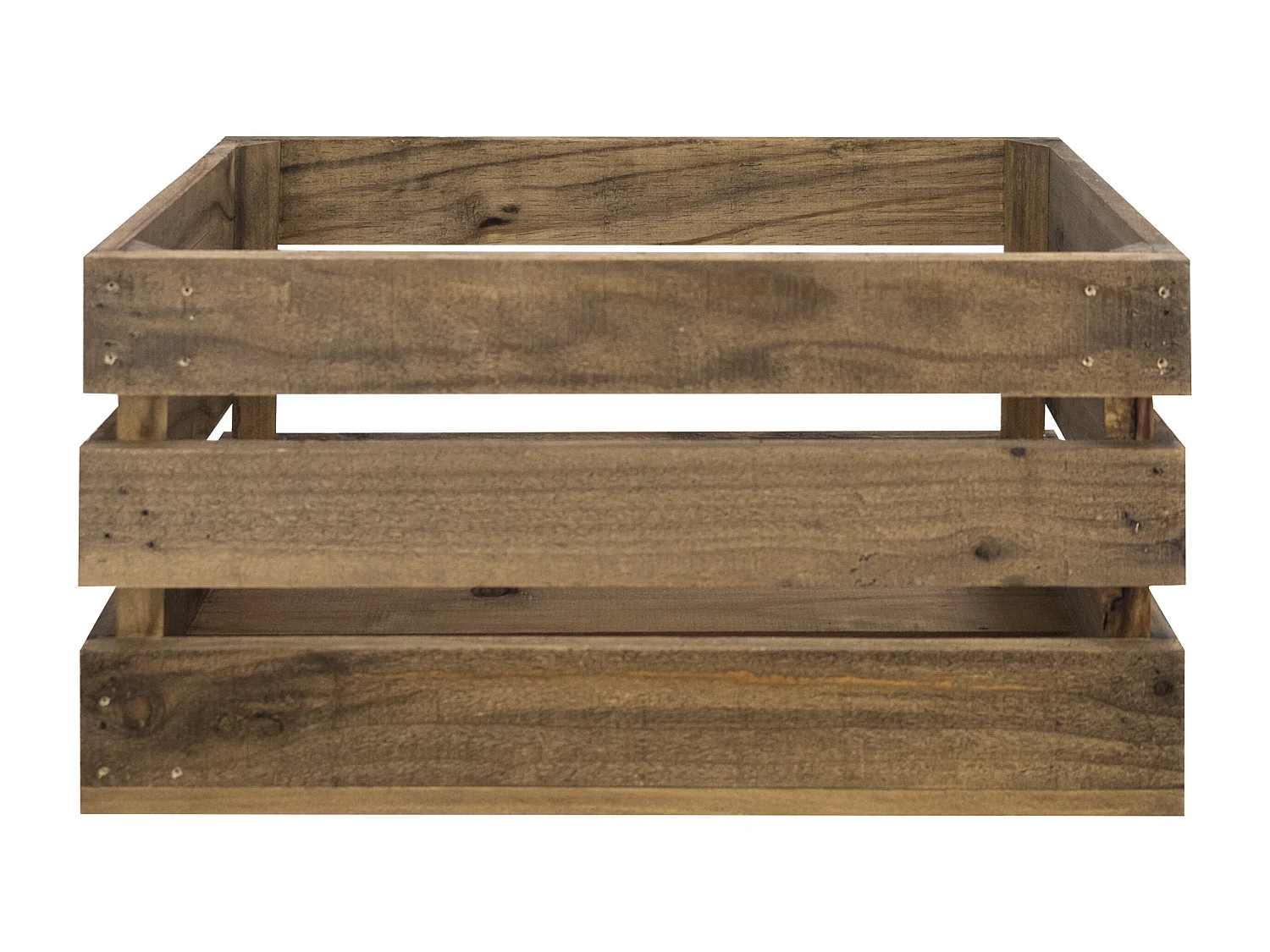 Set di 3 scatole in legno massello in tono marrone 49x30,5x25,5cm - BOX - DECOWOOD
