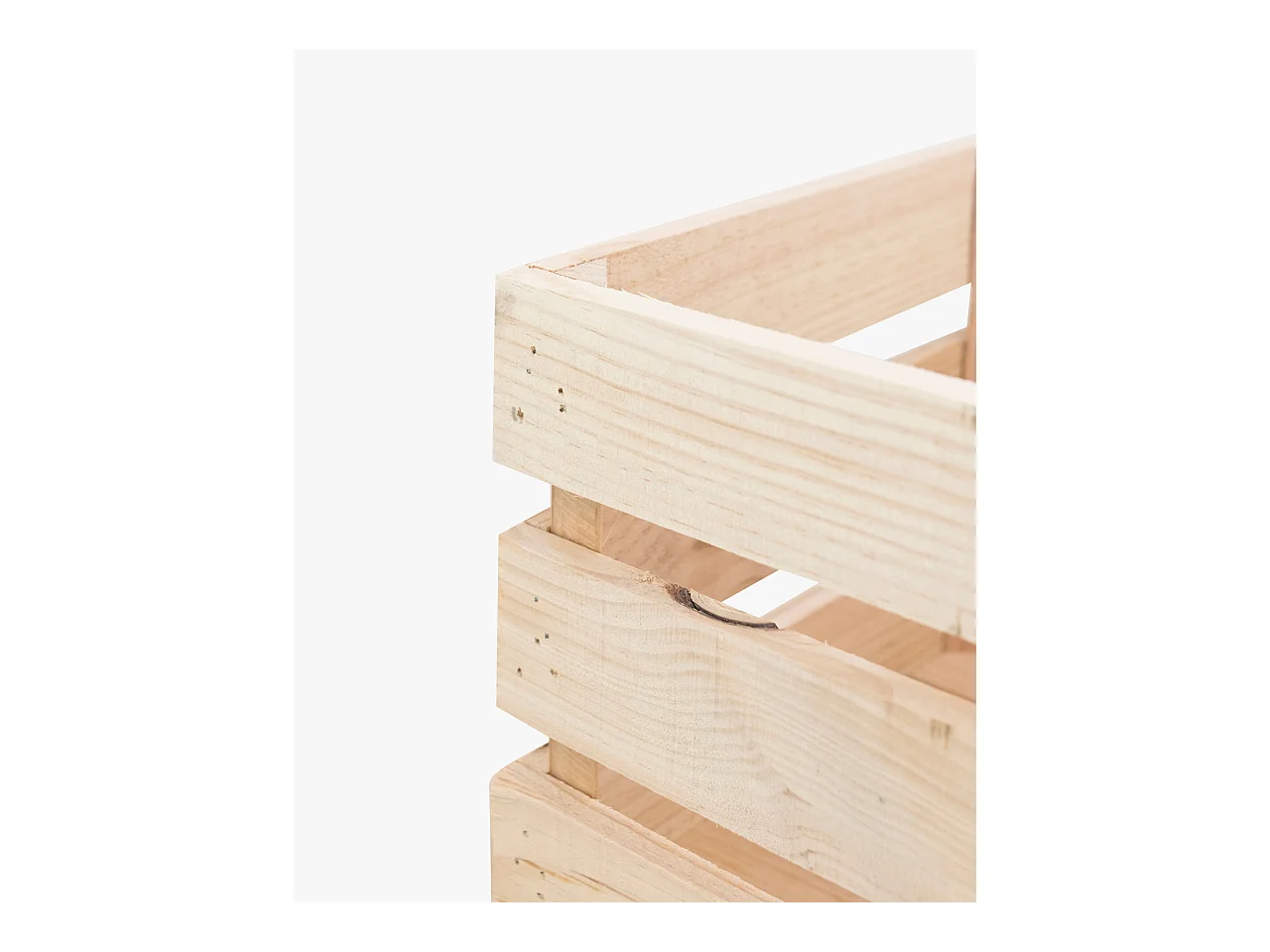 Set di 3 scatole in legno massello in tono naturale 49x30,5x25,5cm - BOX - DECOWOOD