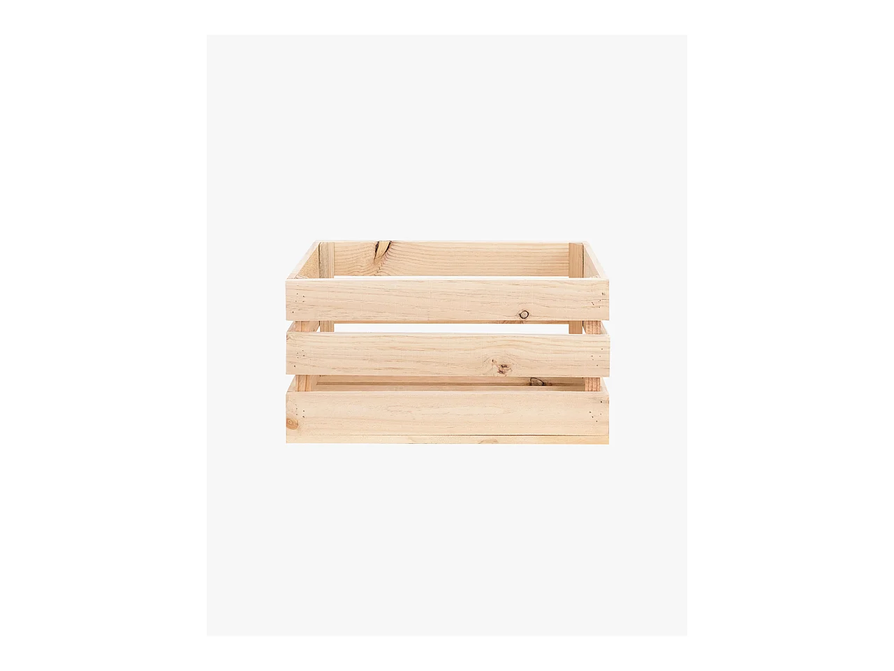 Set di 3 scatole in legno massello in tono naturale 49x30,5x25,5cm - BOX - DECOWOOD