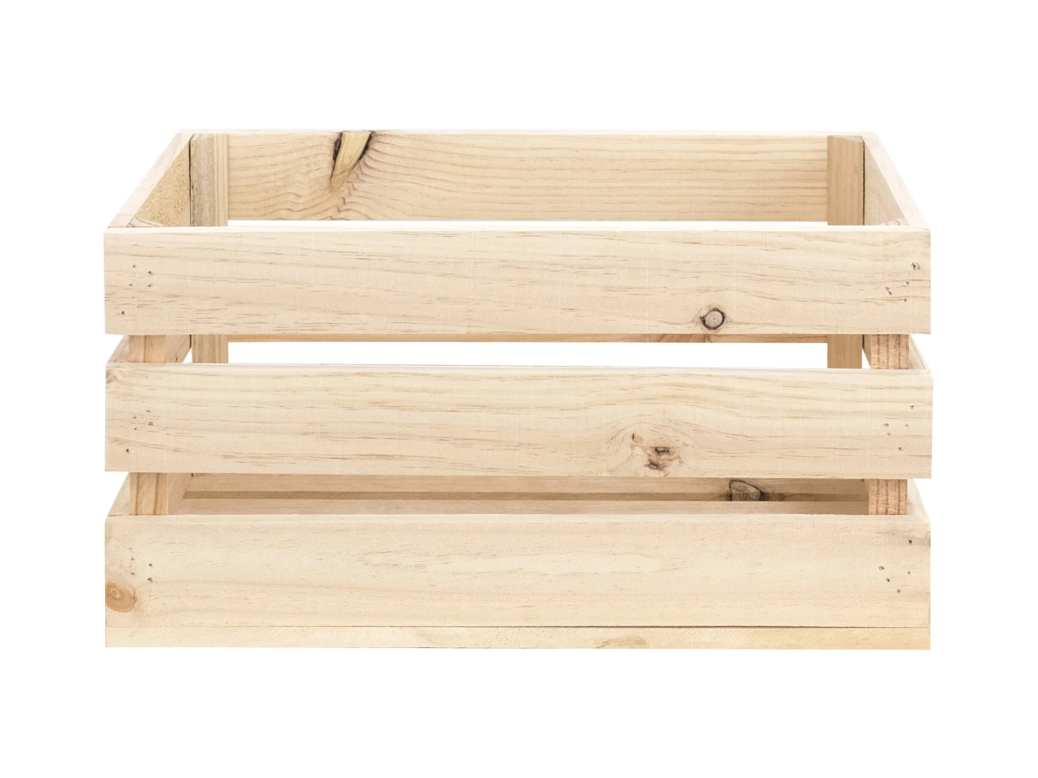 Set di 3 scatole in legno massello in tono naturale 49x30,5x25,5cm - BOX - DECOWOOD