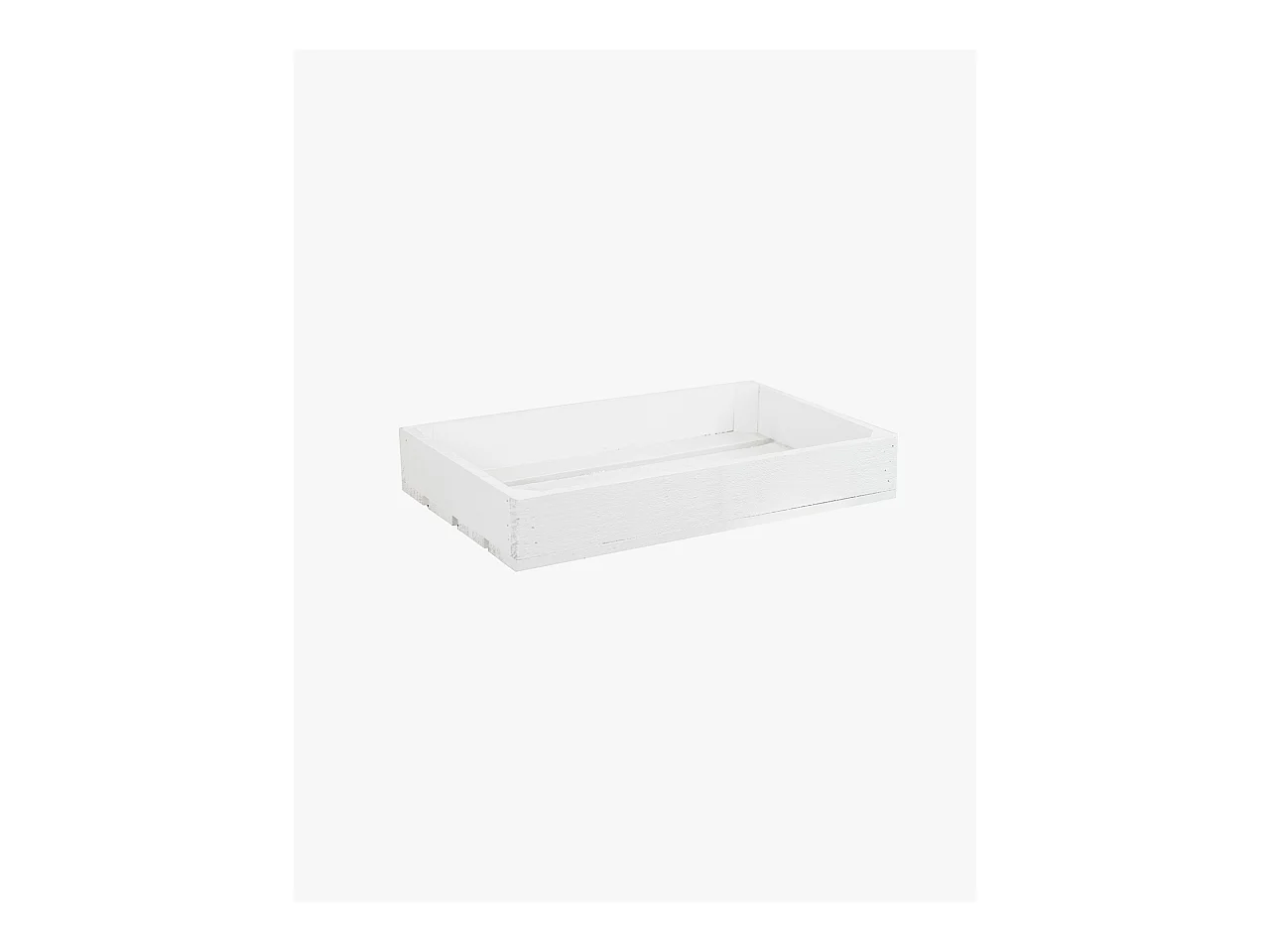 Scatola in legno massello in tono bianco 49x30,5x7,5cm - BOX - DECOWOOD