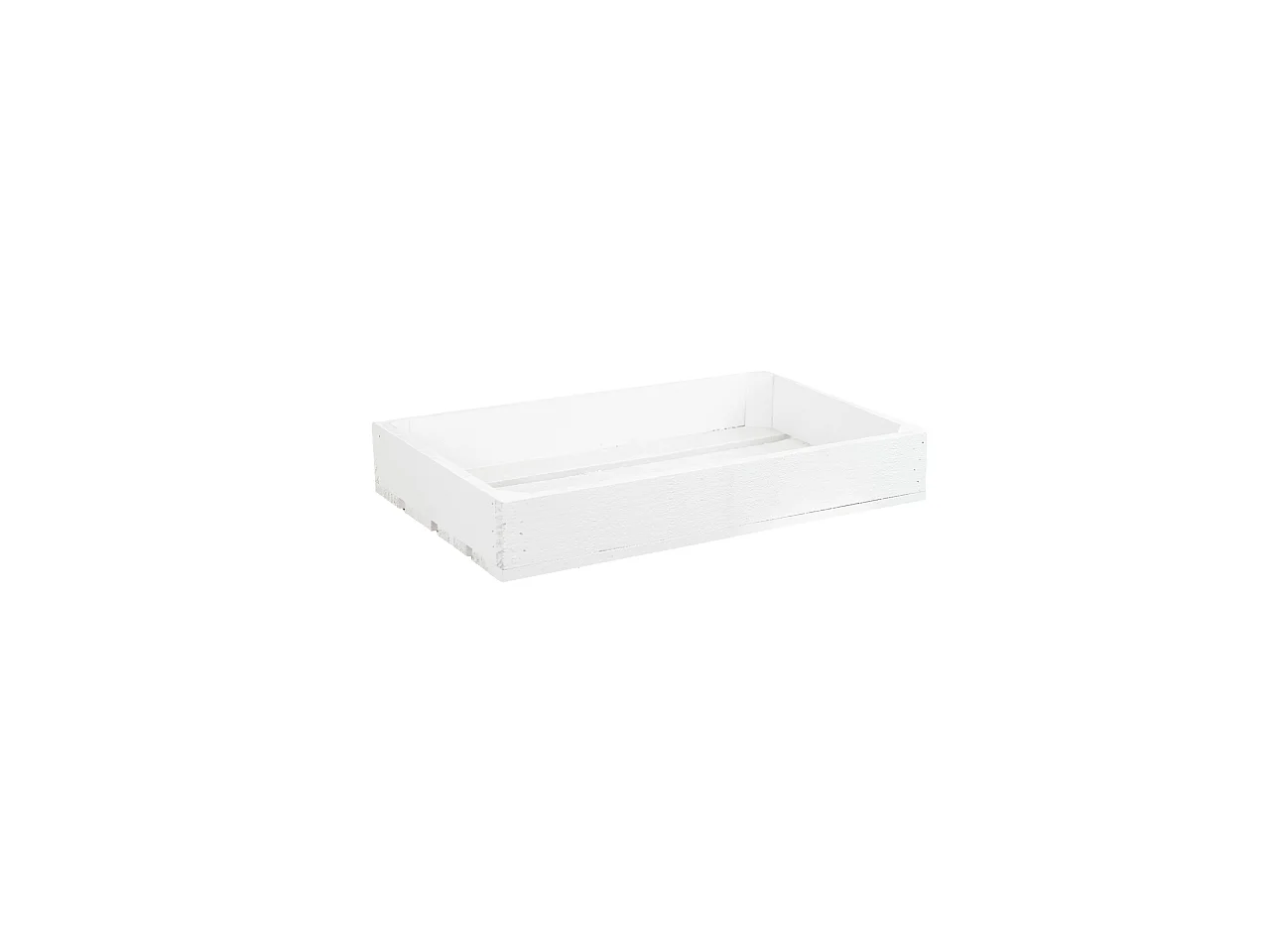Scatola in legno massello in tono bianco 49x30,5x7,5cm - BOX - DECOWOOD