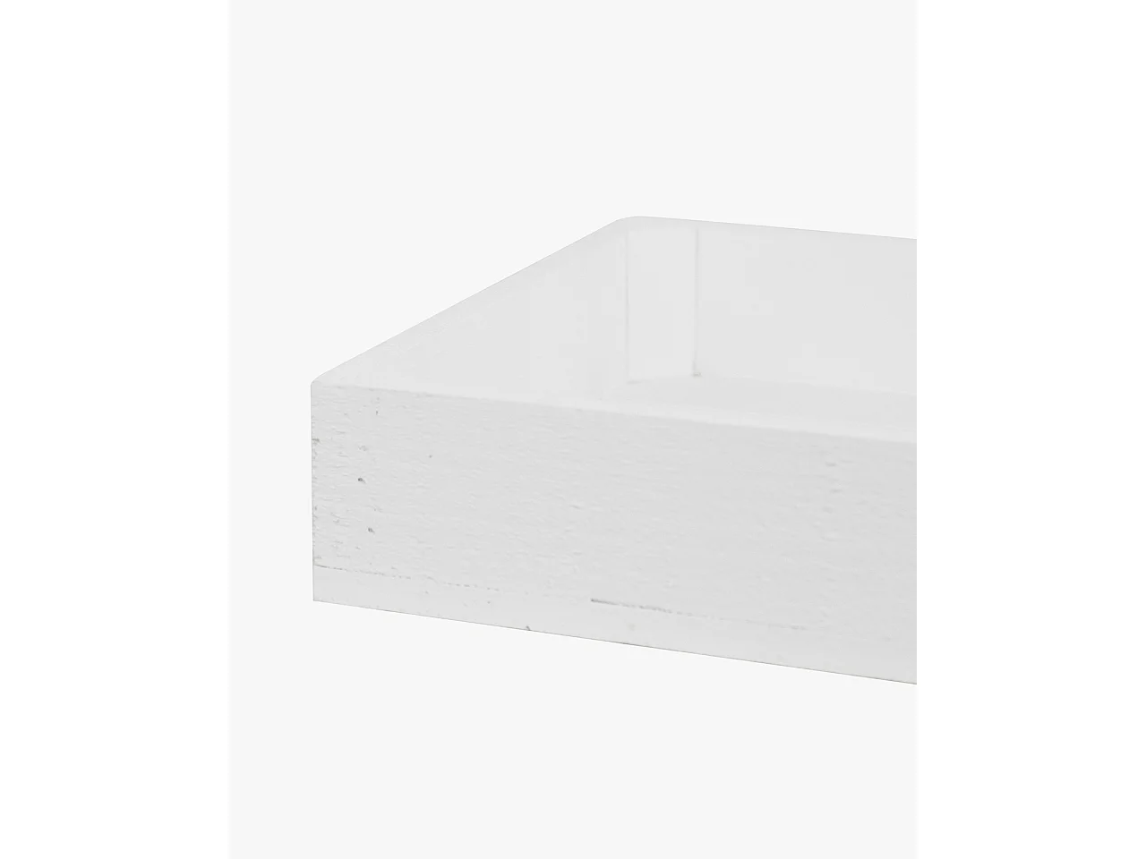 Scatola in legno massello in tono bianco 49x30,5x7,5cm - BOX - DECOWOOD