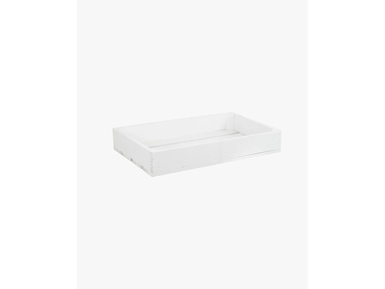 Scatola in legno massello in tono bianco 49x30,5x7,5cm - BOX - DECOWOOD