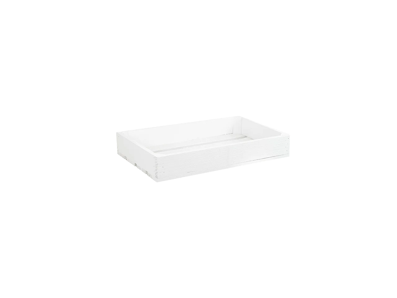 Scatola in legno massello in tono bianco 49x30,5x7,5cm - BOX - DECOWOOD