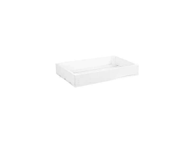 Caja de madera maciza en tono blanco de 49x30,5x7,5cm - BOX - DECOWOOD