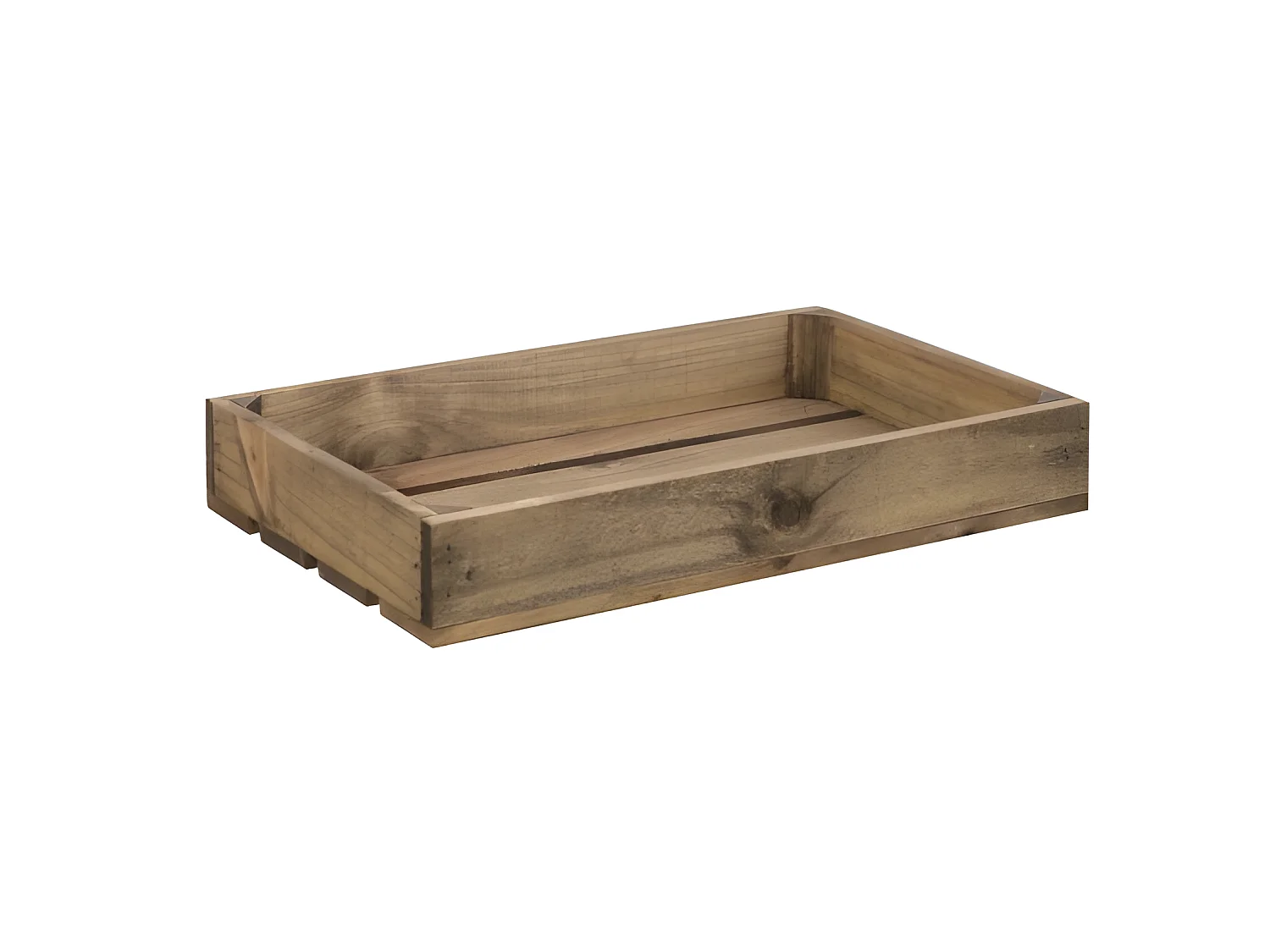 Scatola in legno massello in tono marrone 49x30,5x7,5cm - BOX - DECOWOOD