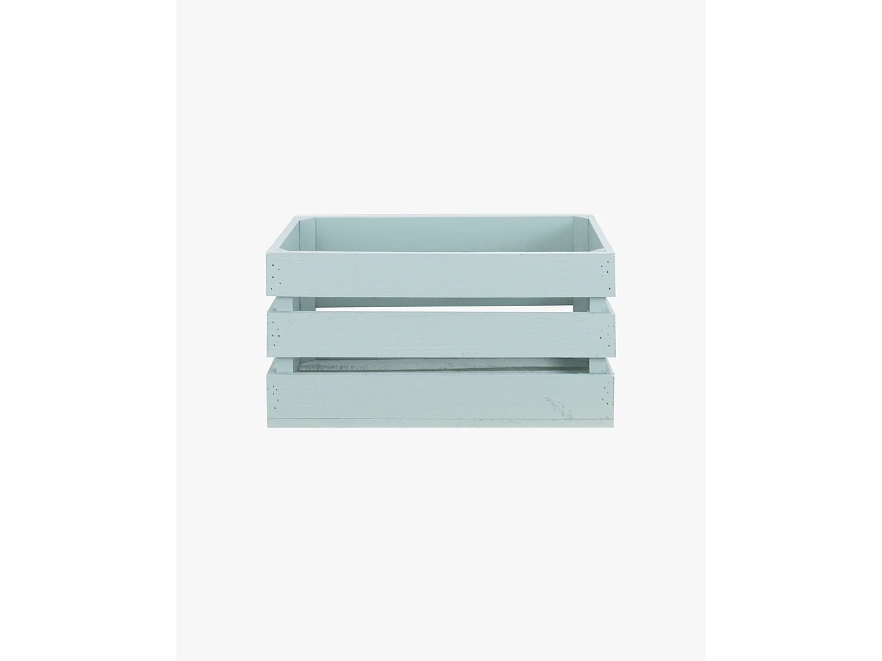 Caja de madera maciza en tono verde azulado de 49x30,5x25,5cm - BOX - DECOWOOD