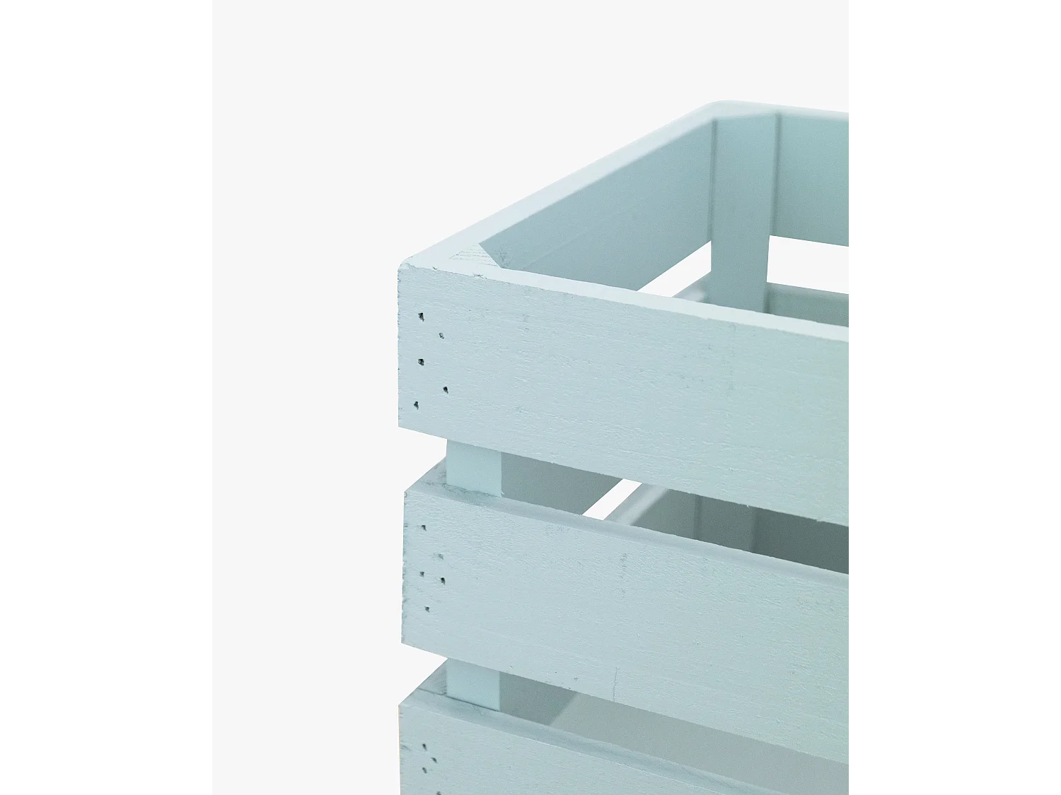 Caja de madera maciza en tono verde azulado de 49x30,5x25,5cm - BOX - DECOWOOD