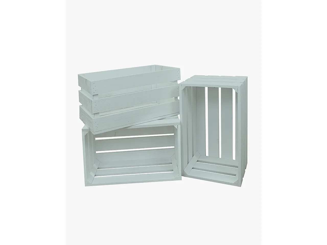 Caja de madera maciza en tono verde azulado de 49x30,5x25,5cm - BOX - DECOWOOD