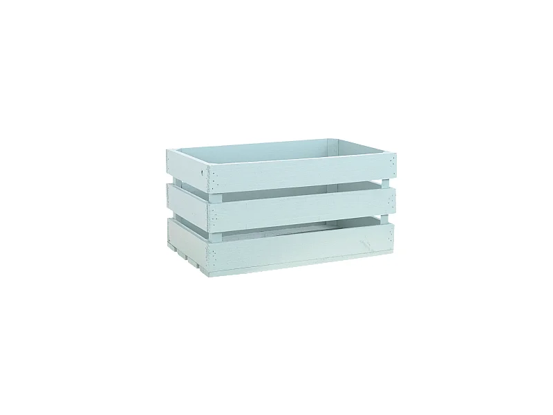 Caja de madera maciza en tono verde azulado de 49x30,5x25,5cm - BOX - DECOWOOD
