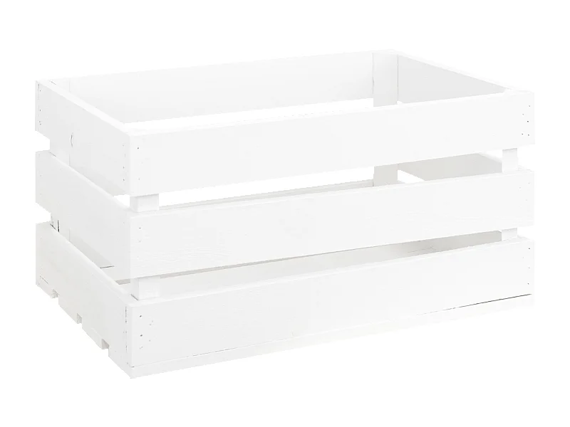 Caja de madera maciza en tono blanco de 49x30,5x25,5cm - BOX - DECOWOOD
