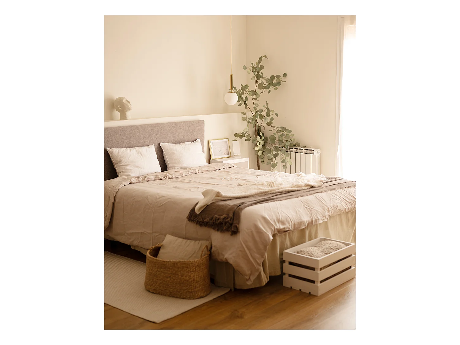 Scatola in legno massello in tono bianco 49x30,5x25,5cm - BOX - DECOWOOD