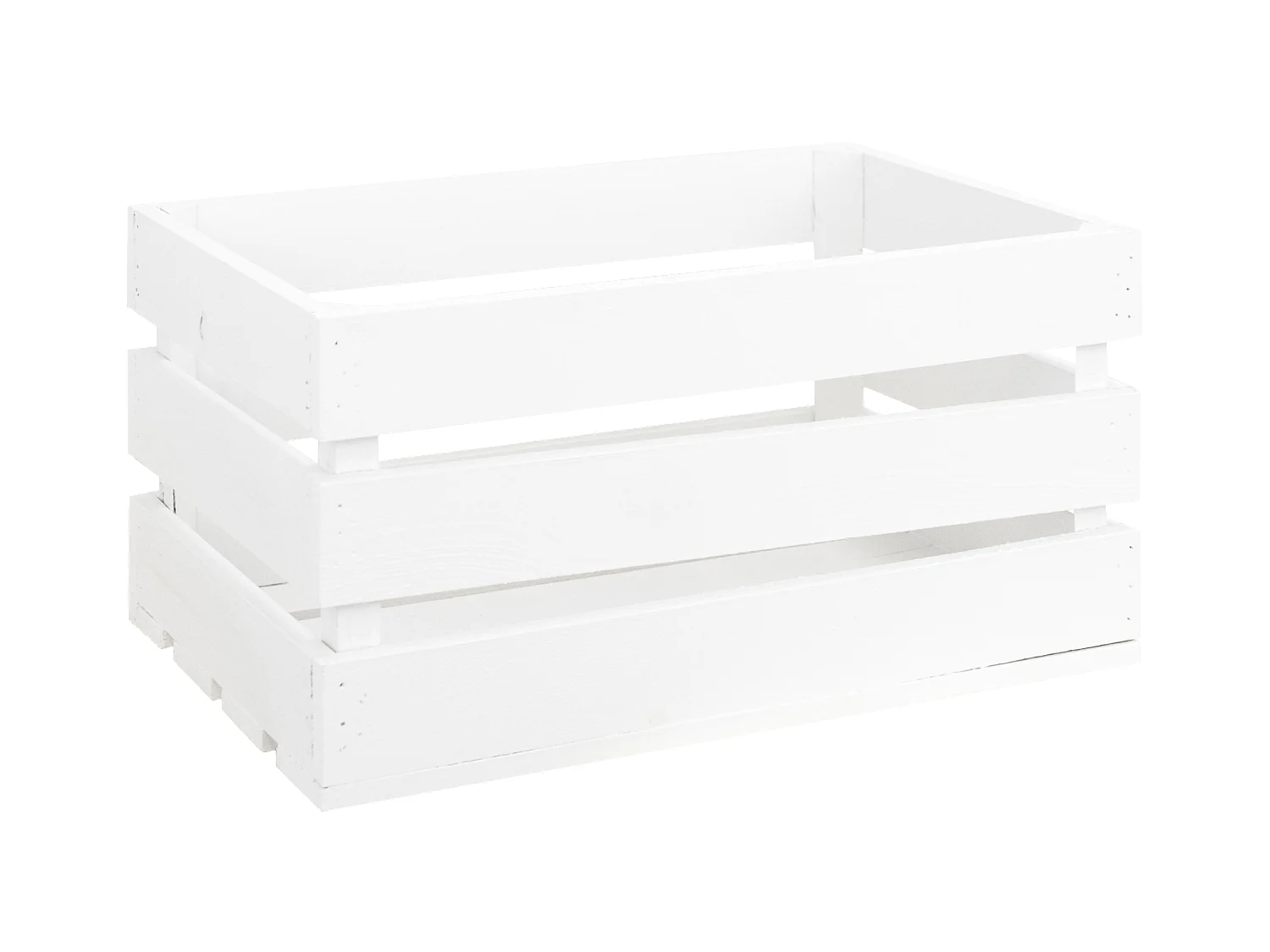 Caja de madera maciza en tono blanco de 49x30,5x25,5cm - BOX - DECOWOOD