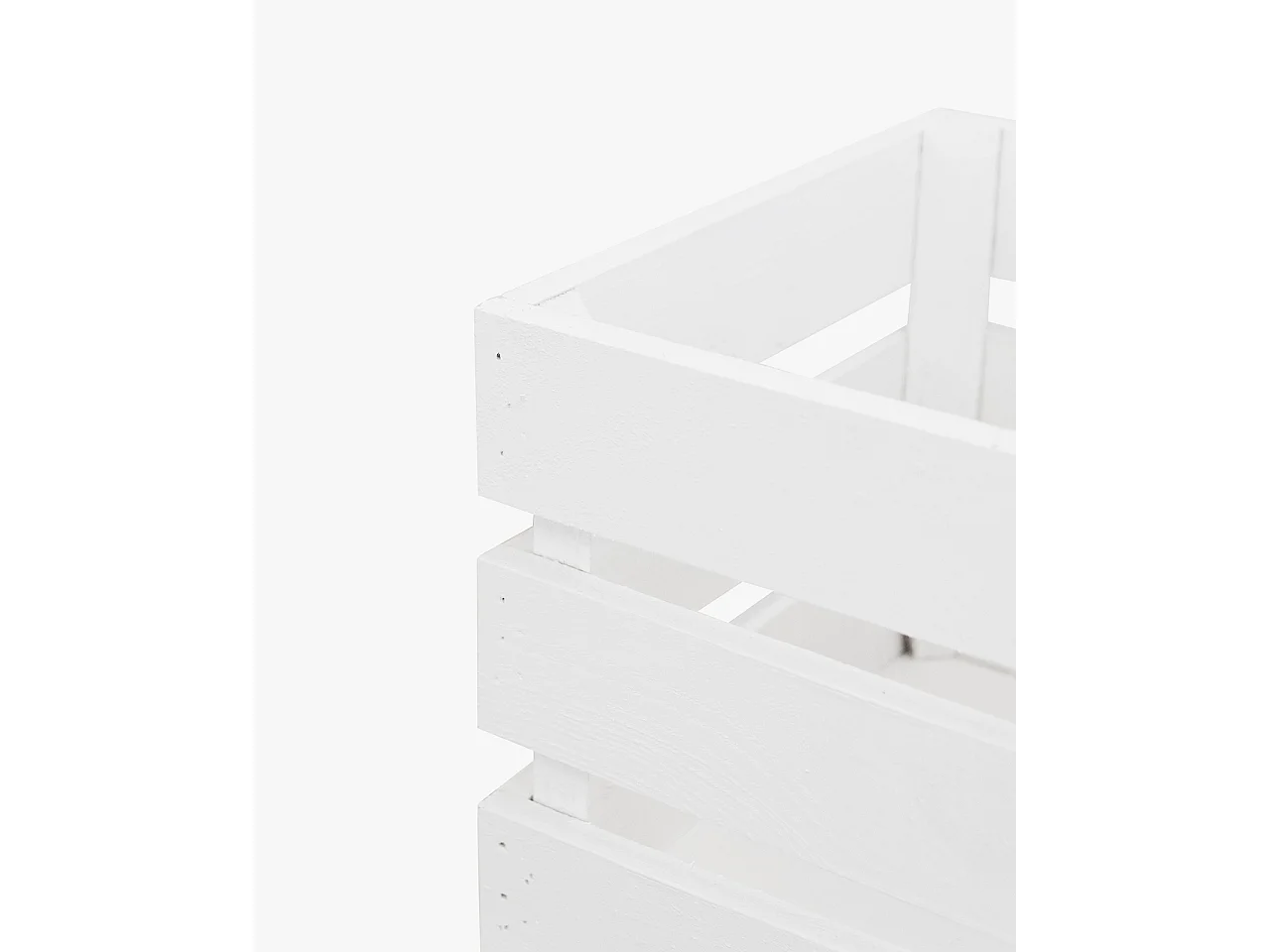 Scatola in legno massello in tono bianco 49x30,5x25,5cm - BOX - DECOWOOD