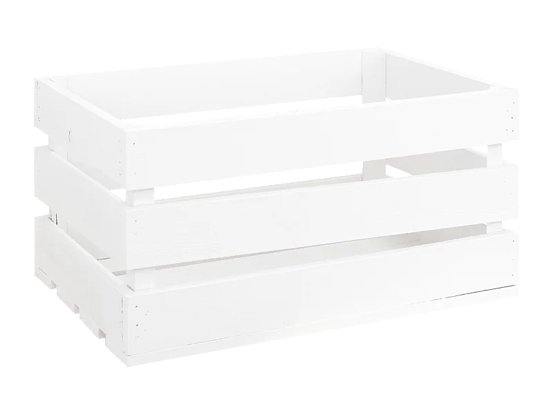 Scatola in legno massello in tono bianco 49x30,5x25,5cm - BOX - DECOWOOD