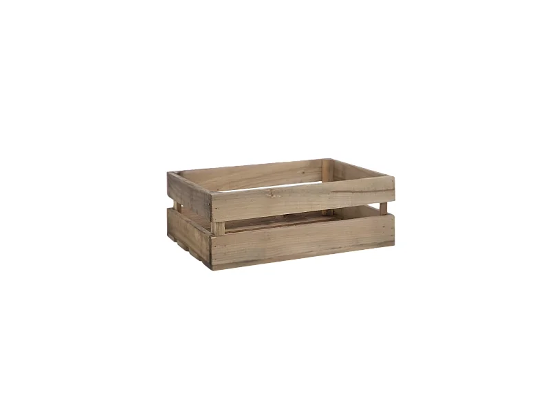 Caja de madera maciza en tono roble oscuro de 49x30,5x17,5cm - BOX - DECOWOOD