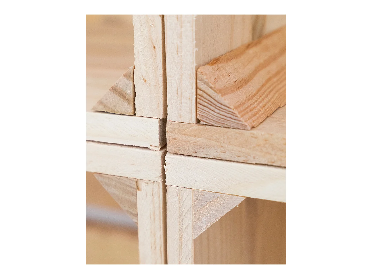 Set di 6 scatole in legno massello in tono naturale 49x30,5x25,5cm - BOX - DECOWOOD