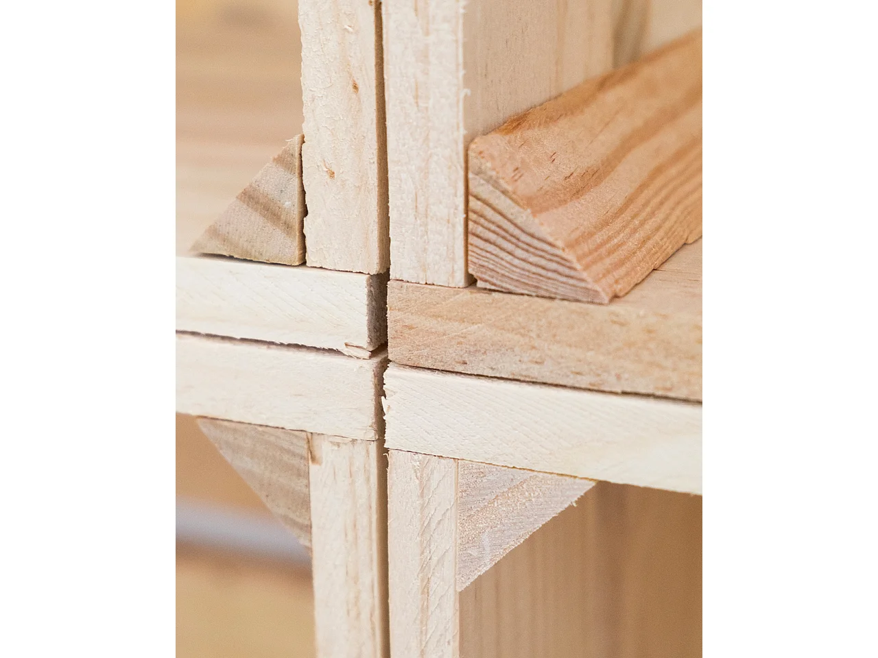 Pack 6 boîtes en bois de pin grandes naturelles 49x25,5cm - BOX - DECOWOOD