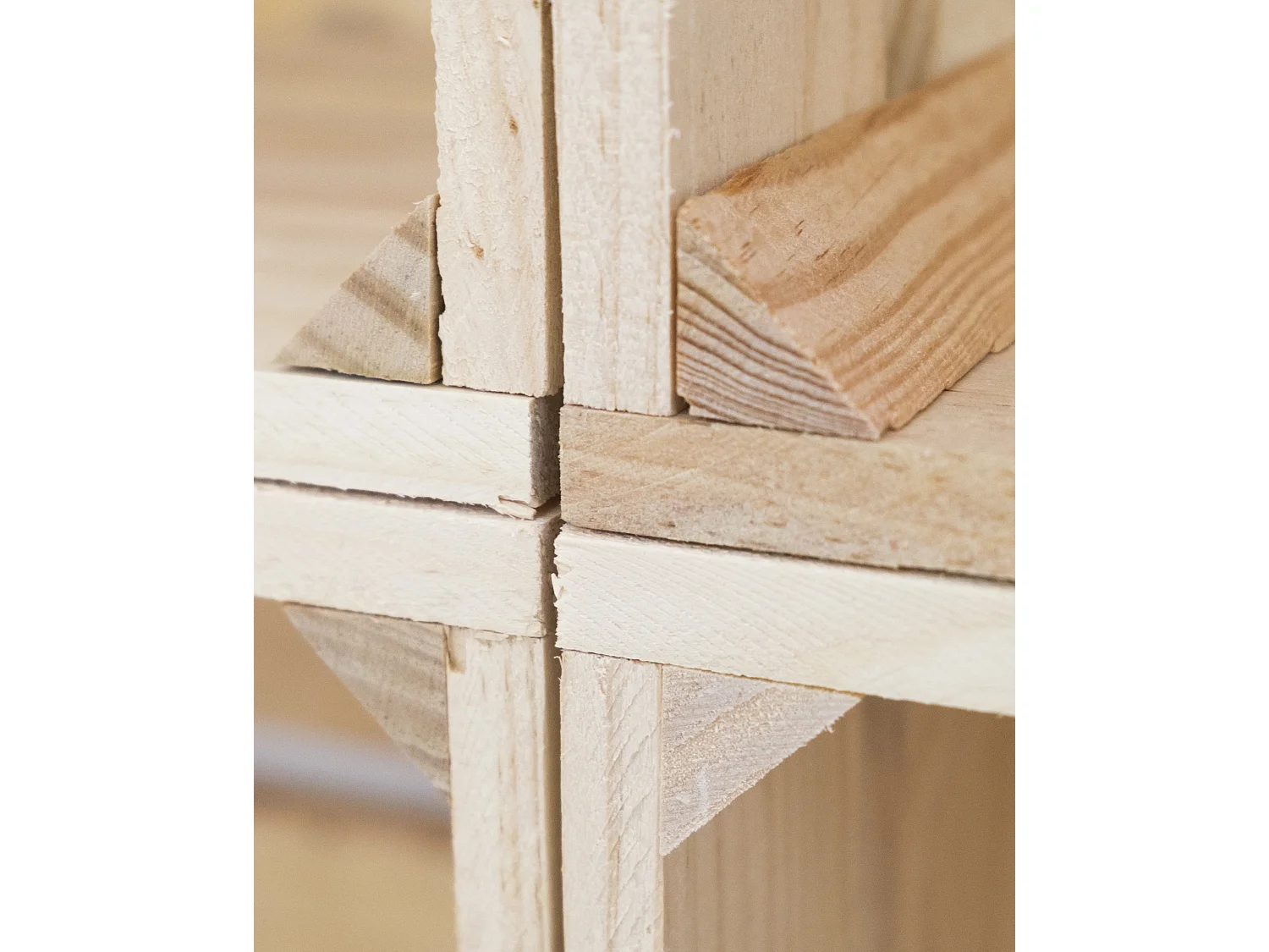 Pack 6 boîtes en bois de pin grandes naturelles 49x25,5cm - BOX - DECOWOOD