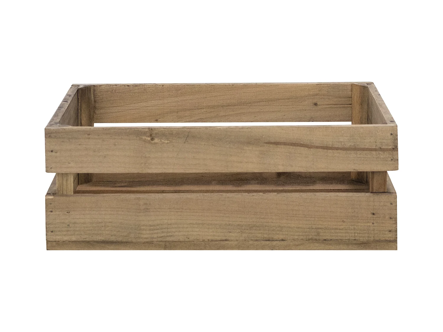 Set di 3 scatole in legno massello in tono marrone 49x30,5x17,5cm - BOX - DECOWOOD