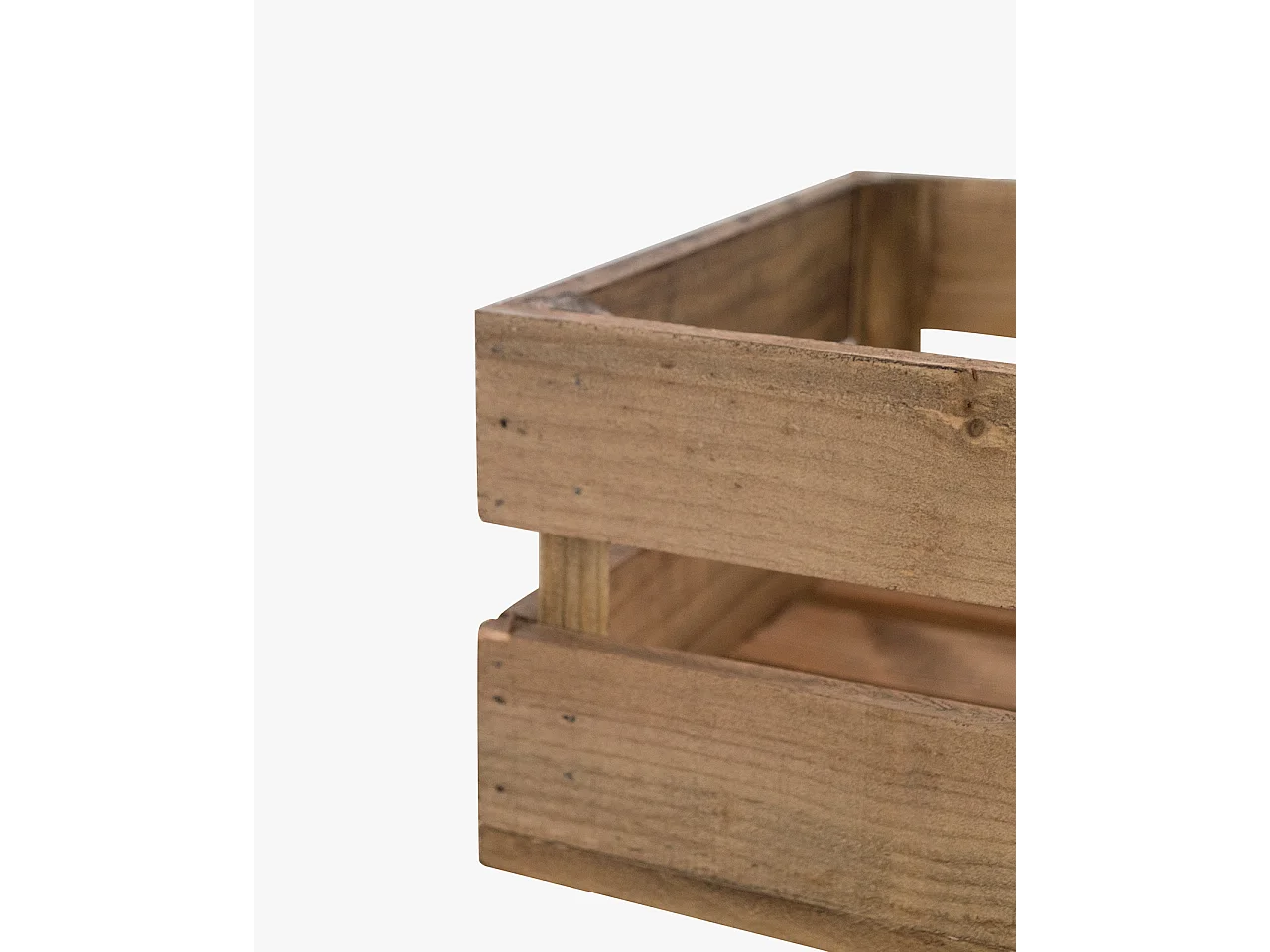 Pack 3 boîtes en bois de pin marronnes vieillis 49x17,5cm - BOX - DECOWOOD