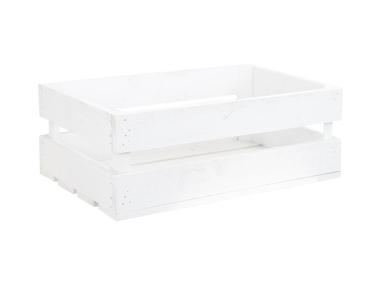Caja de madera maciza en tono blanco de 49x30,5x17,5cm - BOX - DECOWOOD