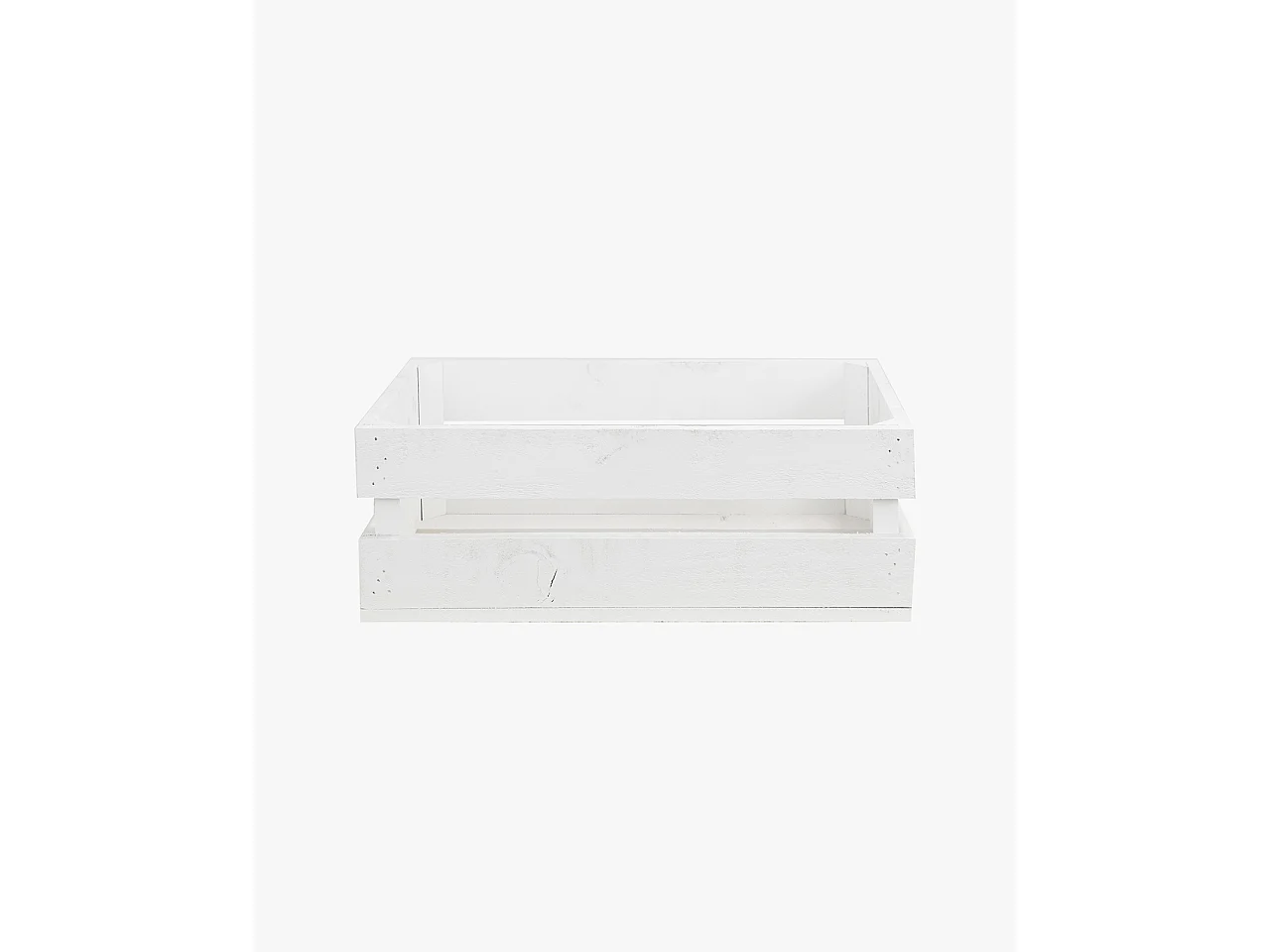 Caja de madera maciza en tono blanco de 49x30,5x17,5cm - BOX - DECOWOOD