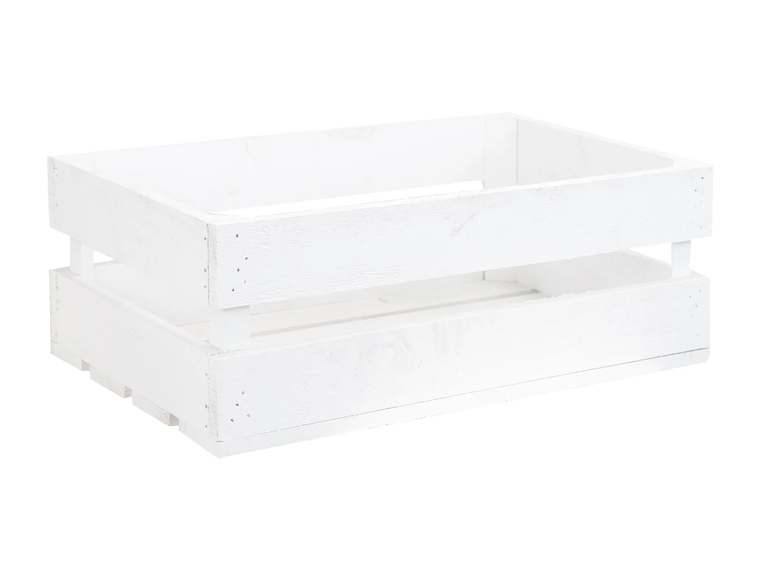 Caja de madera maciza en tono blanco de 49x30,5x17,5cm - BOX - DECOWOOD