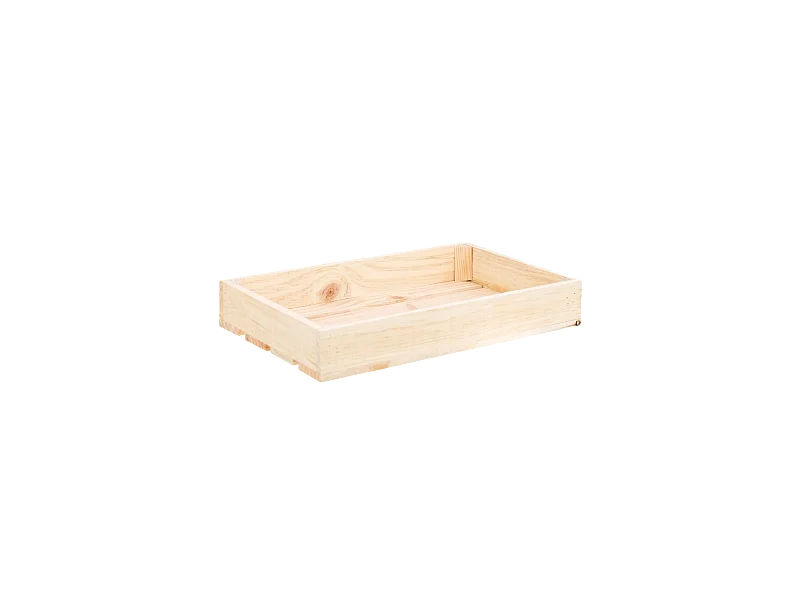 Scatola in legno massello in tono naturale 49x30,5x7,5 cm - BOX - DECOWOOD