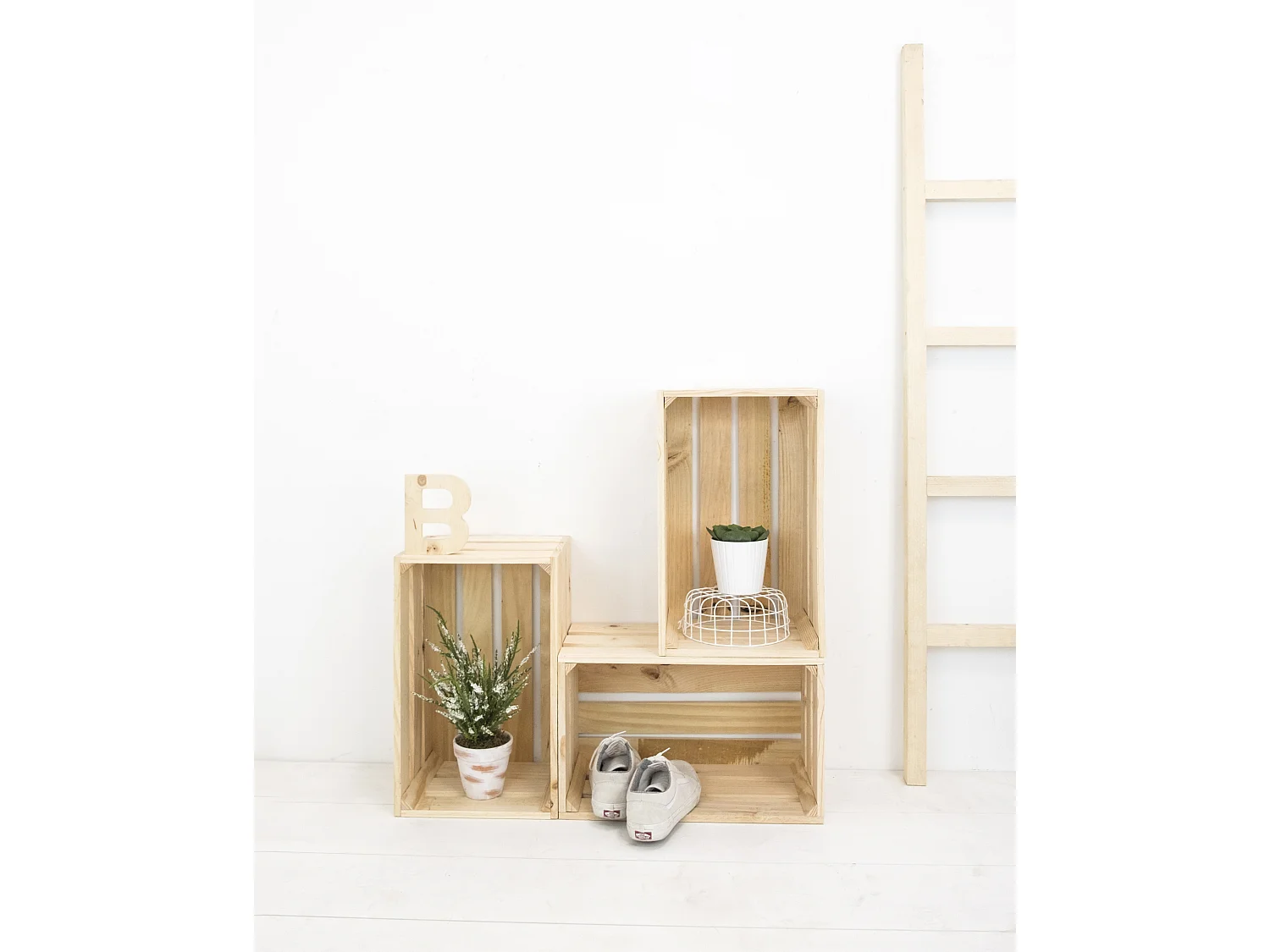 Boîte en bois de pin vieilli 49x25,5cm - BOX - DECOWOOD