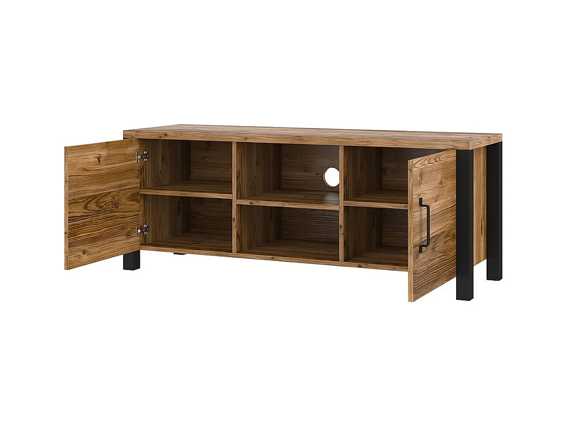 Mueble para TV DARWIN – 150 cm en pino y negro mate