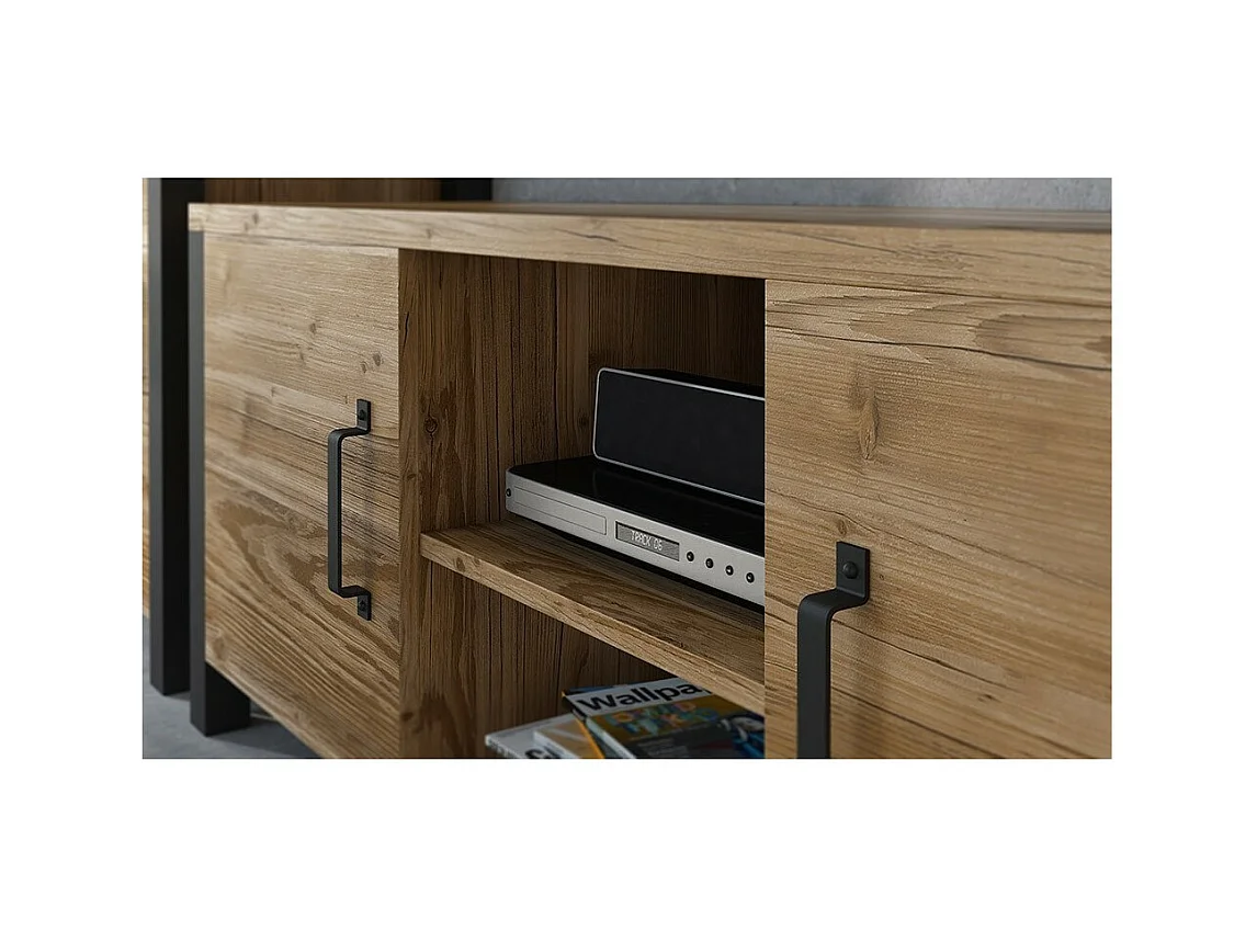 Mueble para TV DARWIN – 150 cm en pino y negro mate