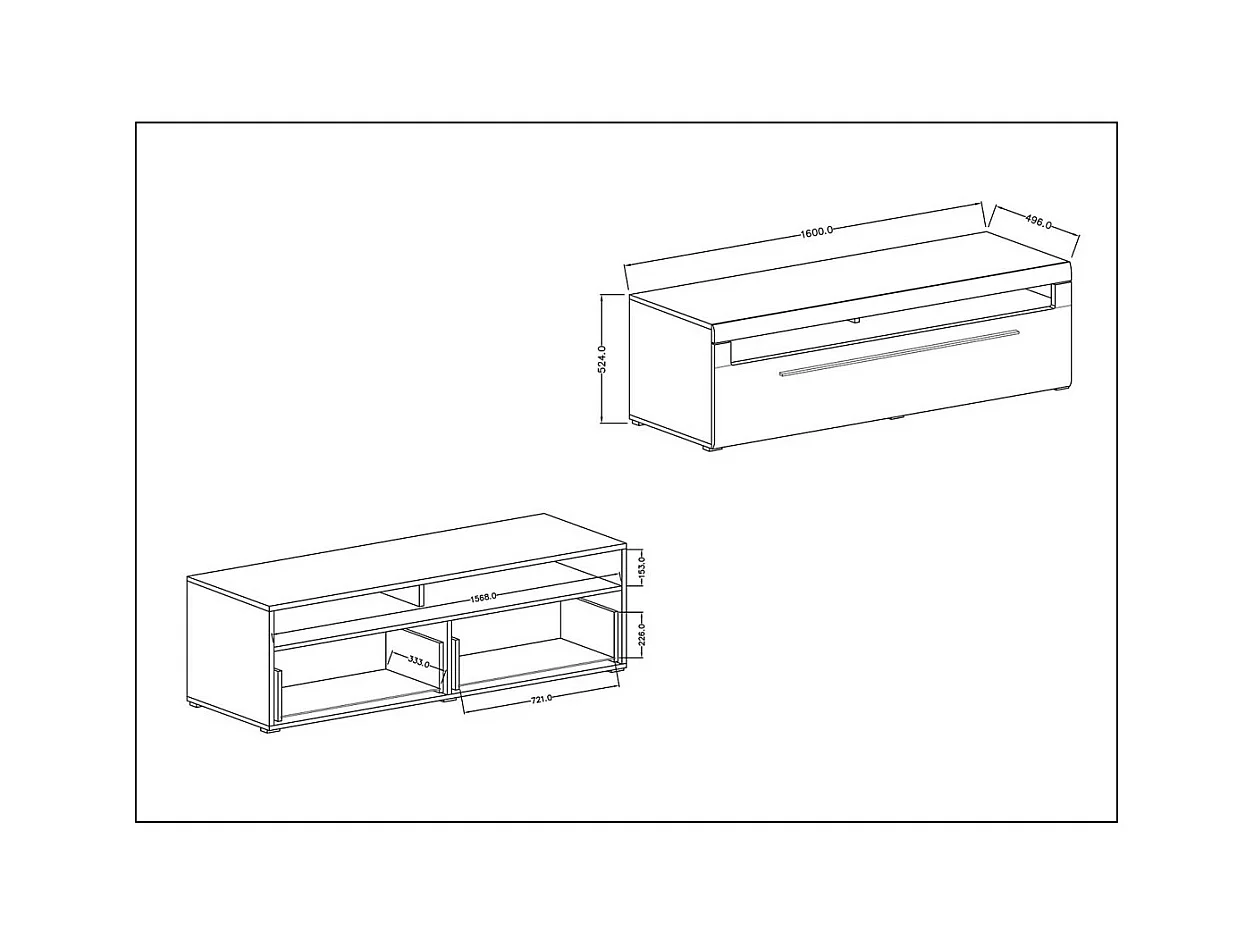 Móvel para TV XL 160cm coleção BREDA. Cor carvalho. Estilo design.