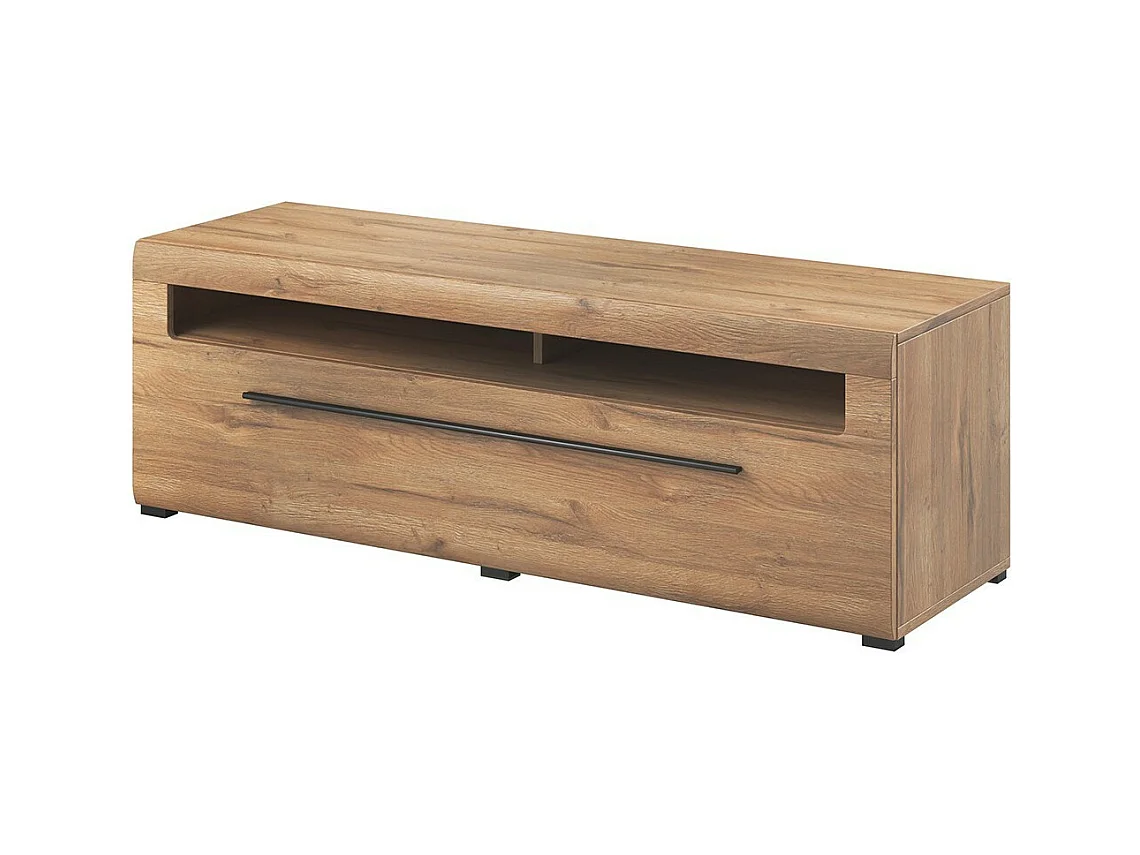Meuble TV XL 160cm collection BREDA. Coloris chêne. Style design.