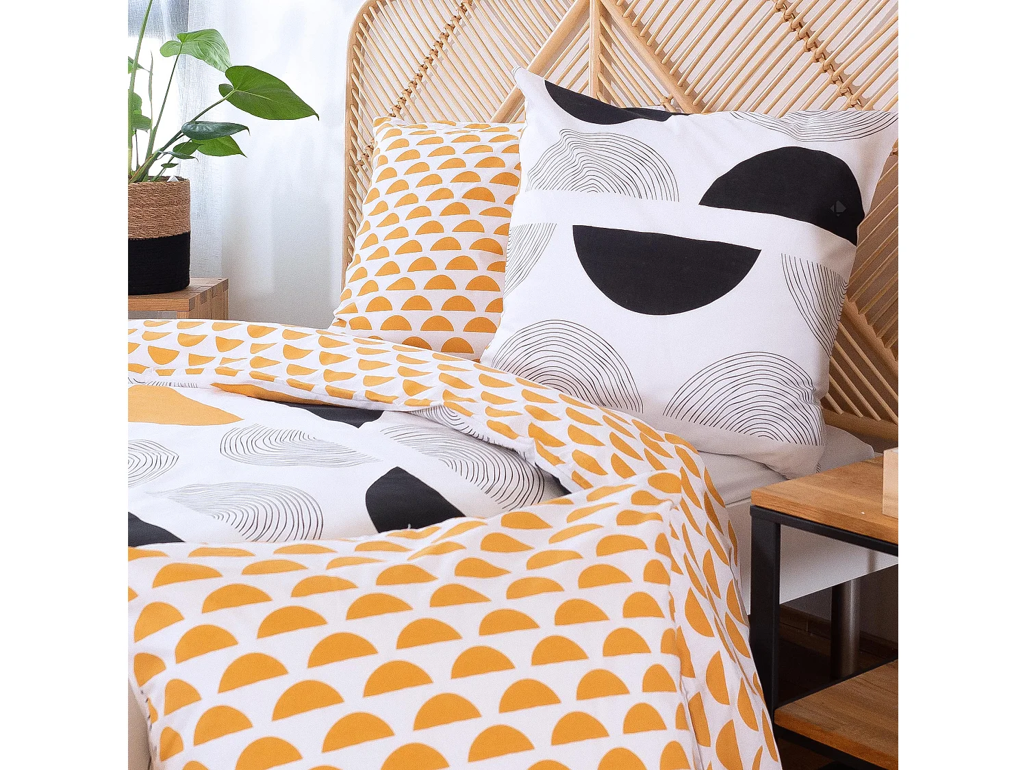 Parure de lit 260x240 cm coton biologique CIL Blanc 3 pièces